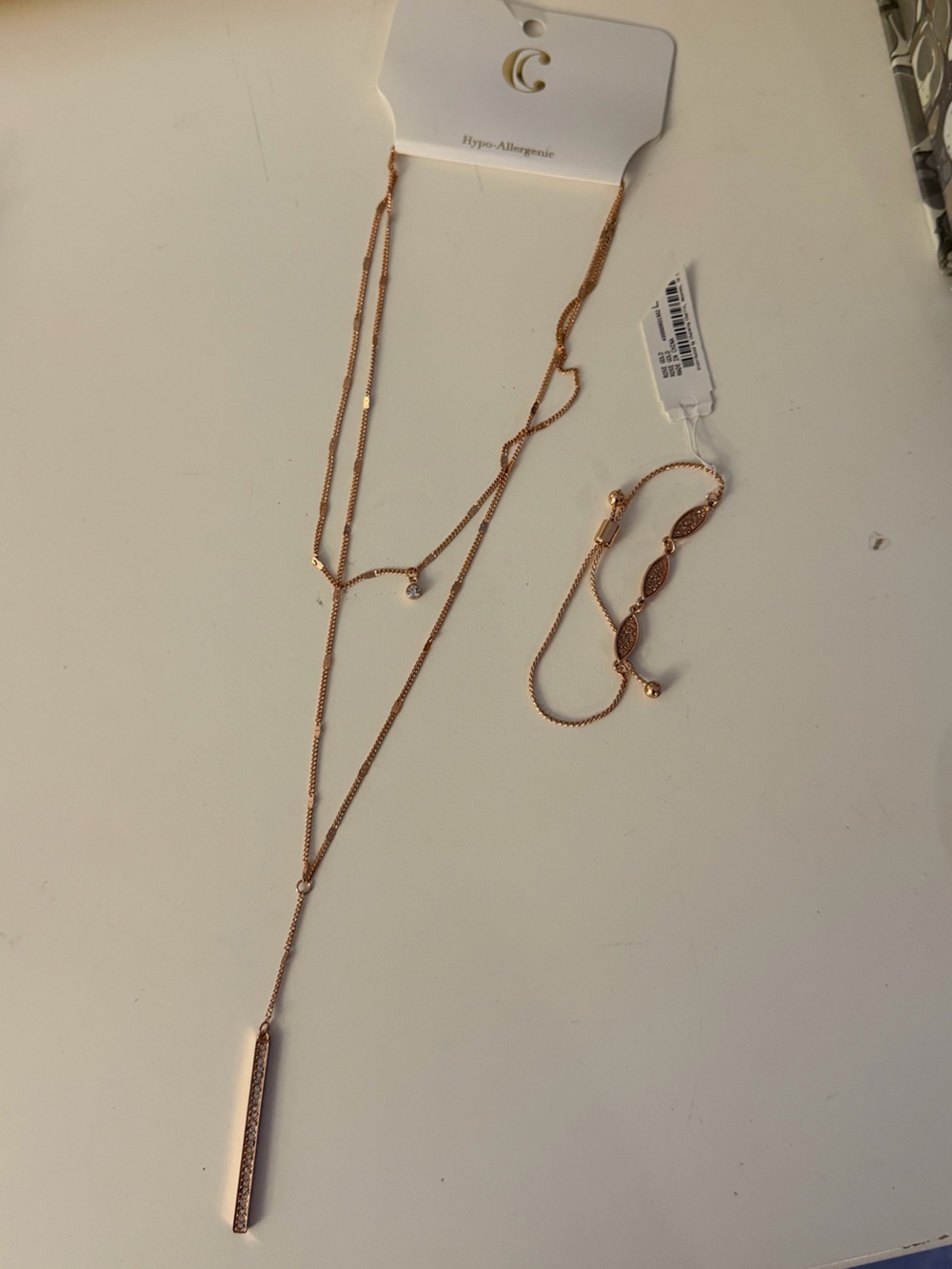 Delicate Rose Gold Layered Necklace Set